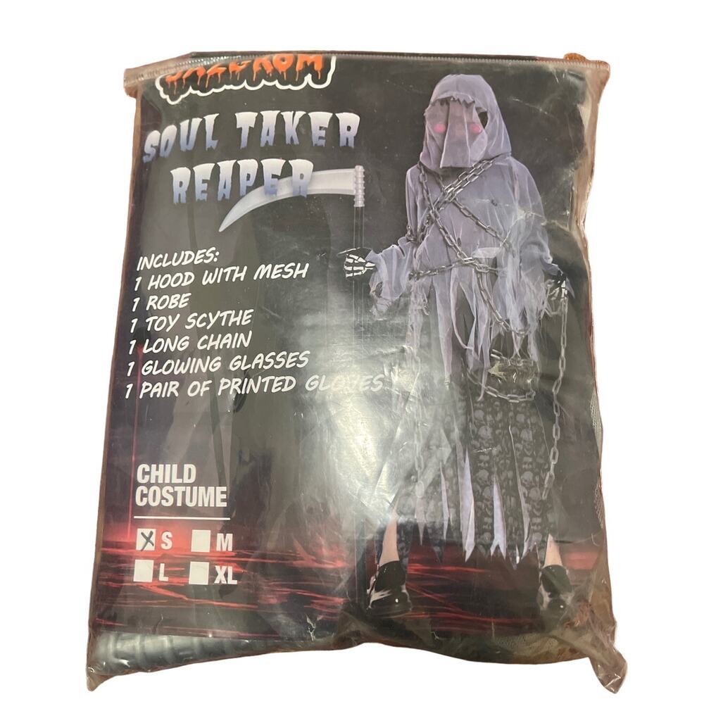 Kid's Soul Taker Reaper Costume New in Package Size Small